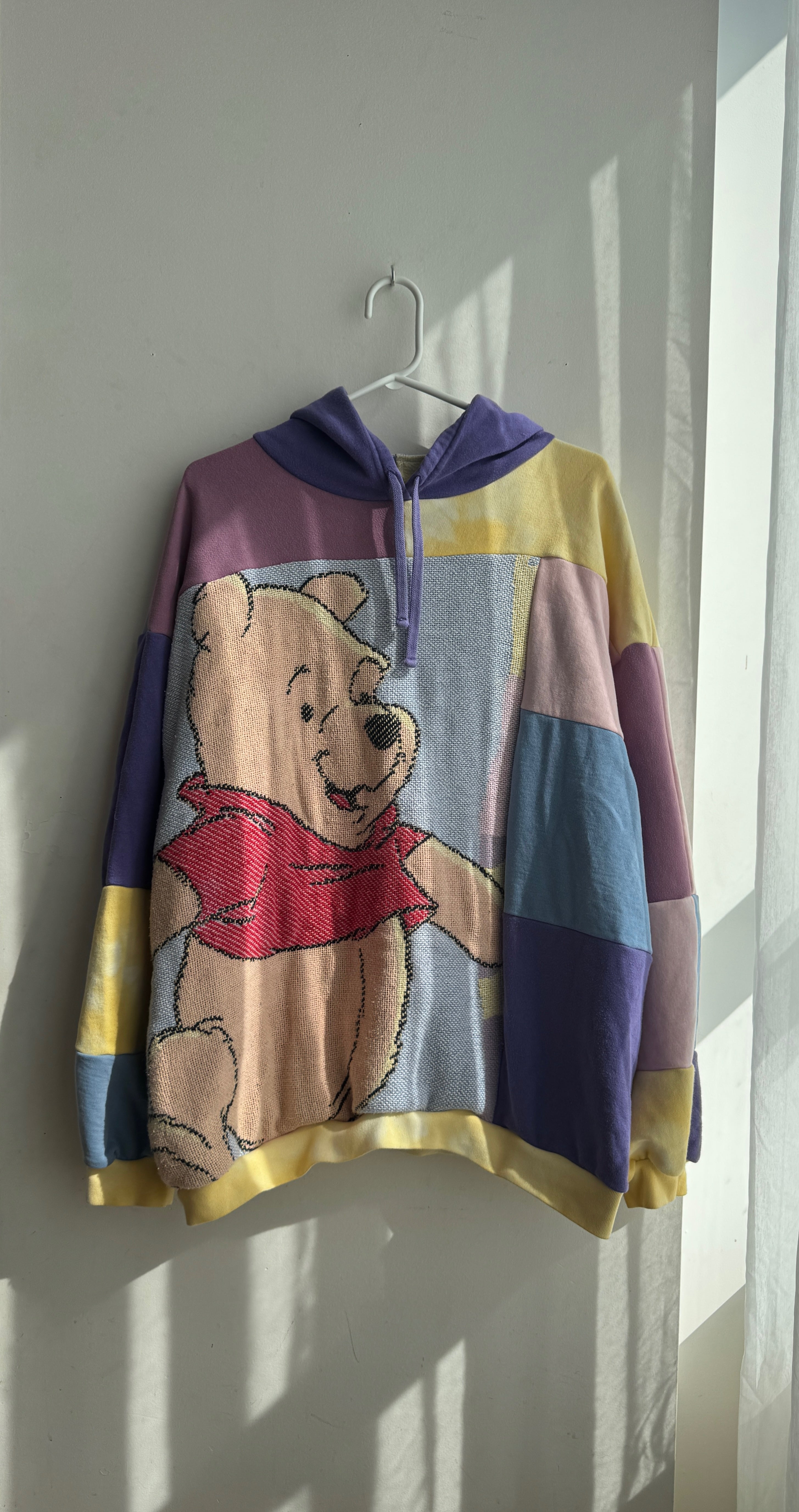 Upcycled Pooh Patchwork Hoodie