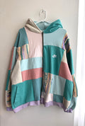 Pastel patchwork zip up hoodie (XS-XL