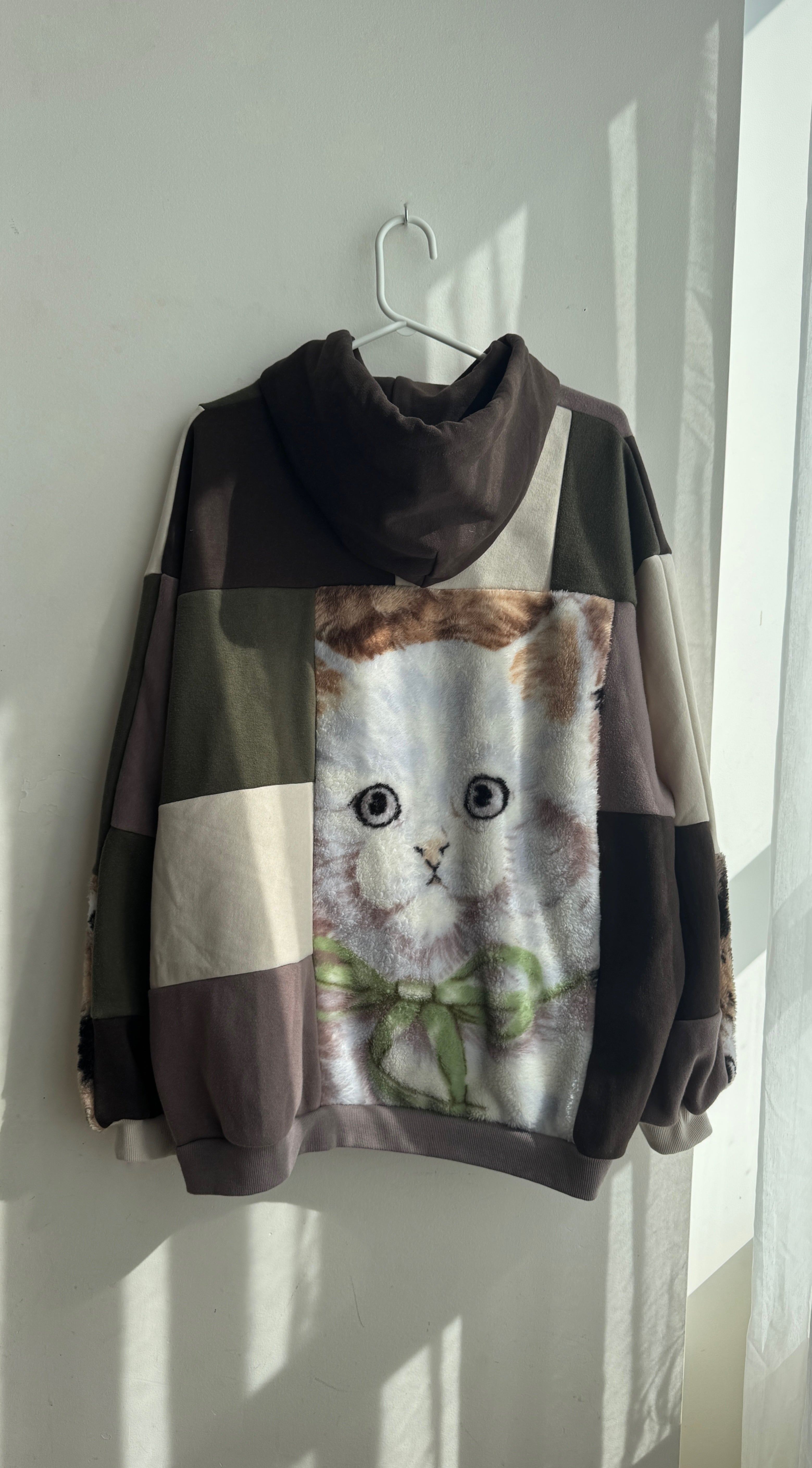 Cozy Kitten Patchwork Hoodie