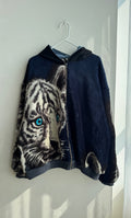 White Tiger Blanket Zip Up