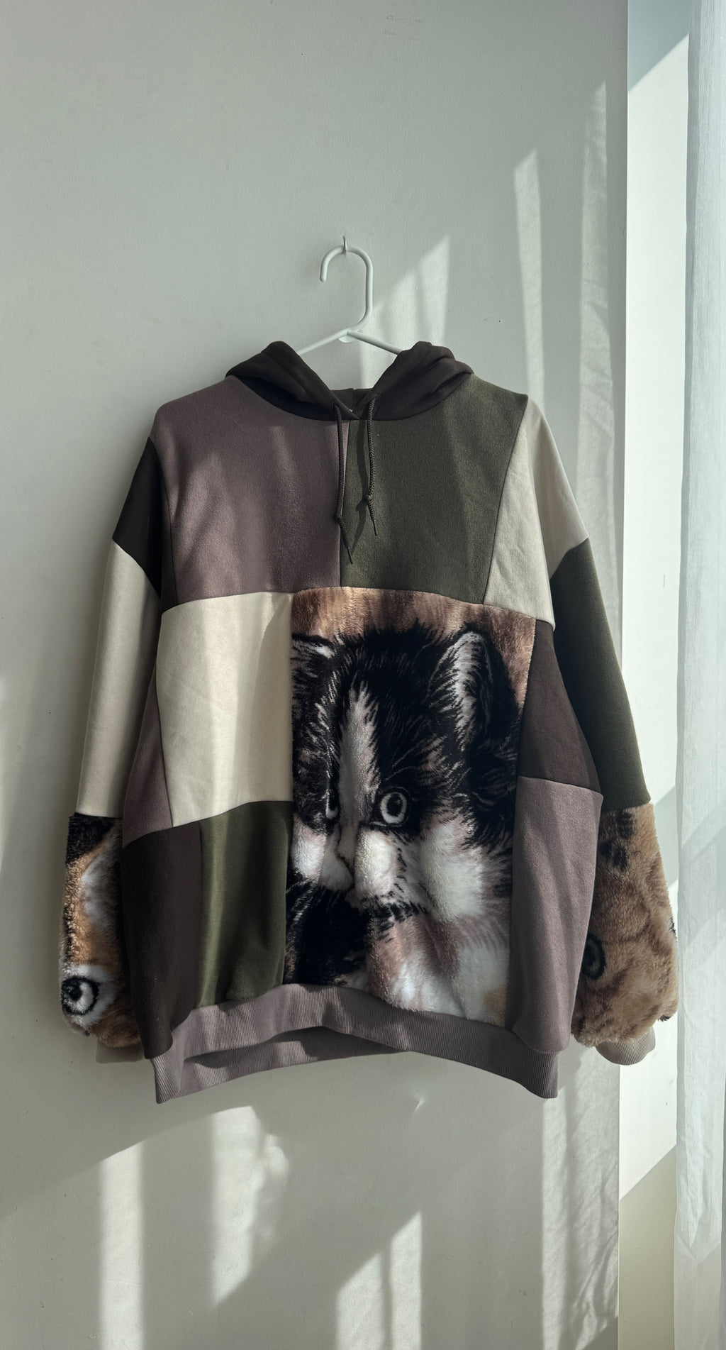 Cozy Kitten Patchwork Hoodie