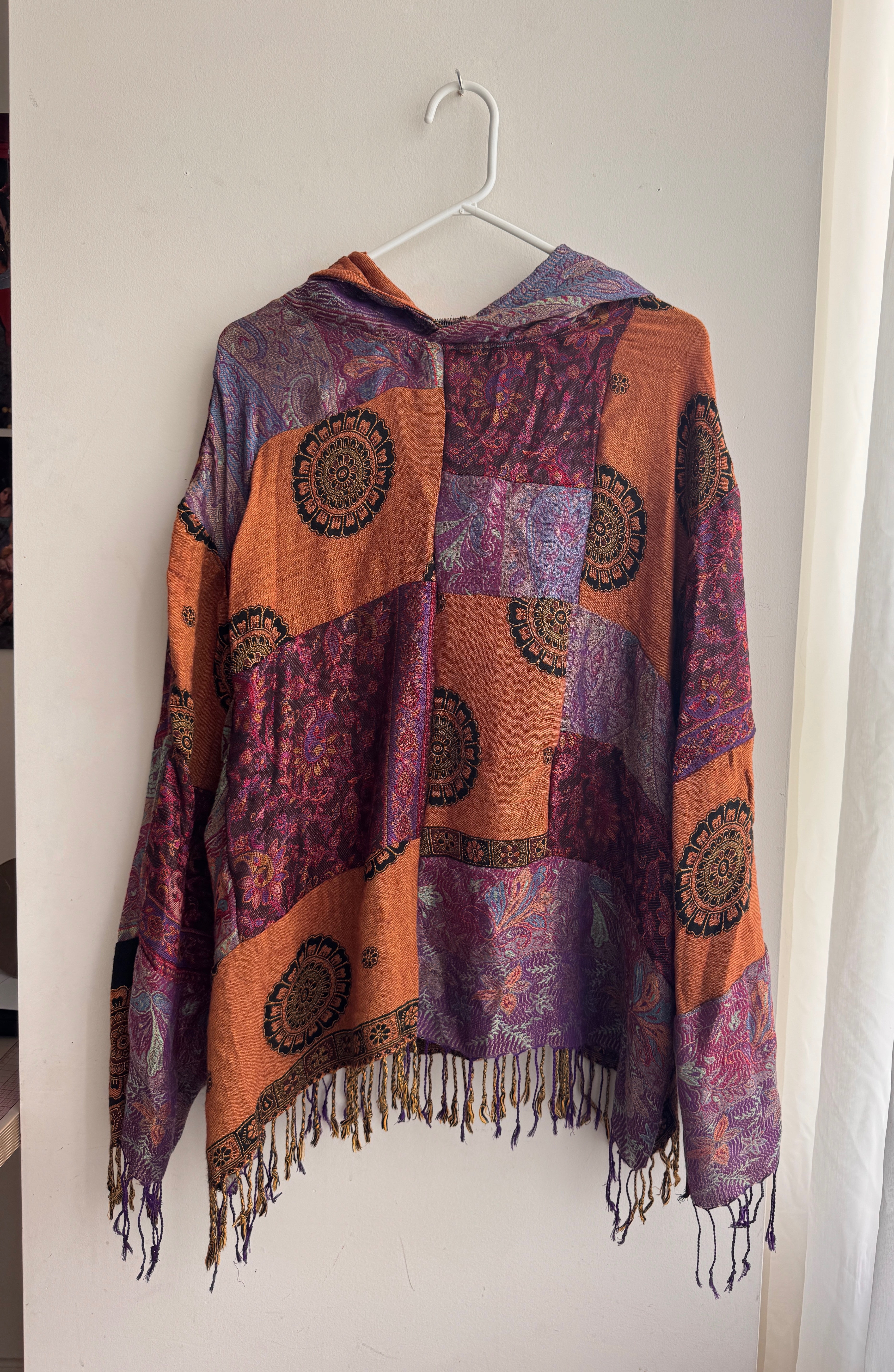 Upcycled Pashmina Patchwork Hoodie (S-XL)