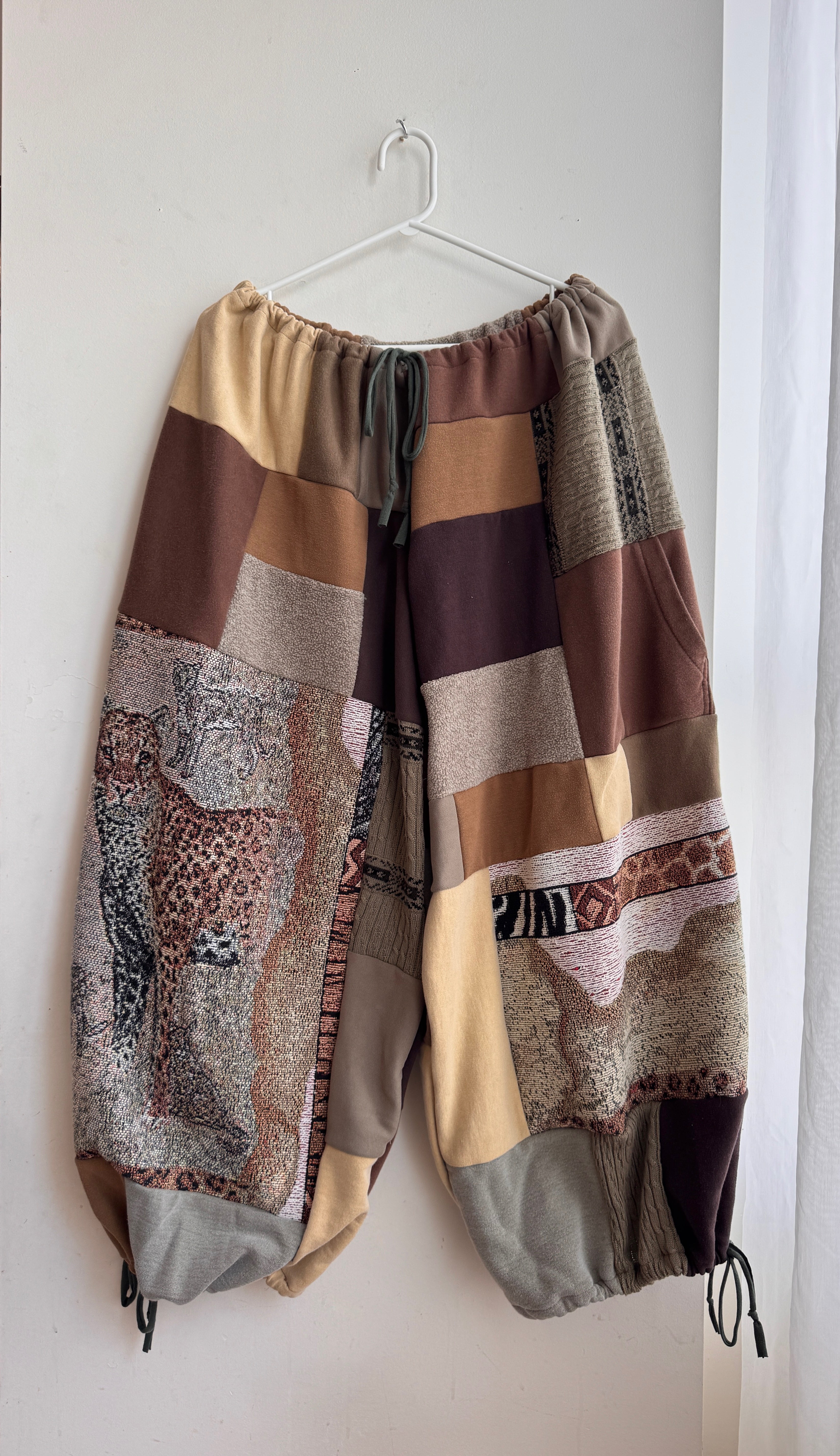 Leopard patchwork pants (M-4XL)