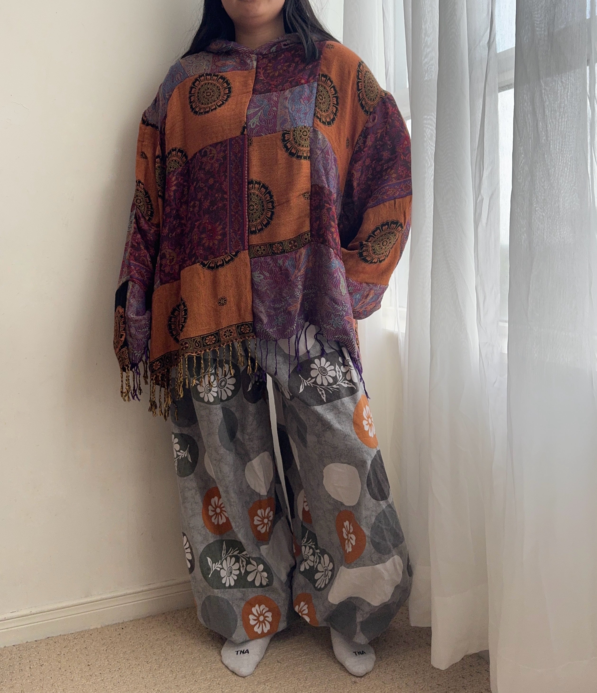 Upcycled Pashmina Patchwork Hoodie (S-XL)