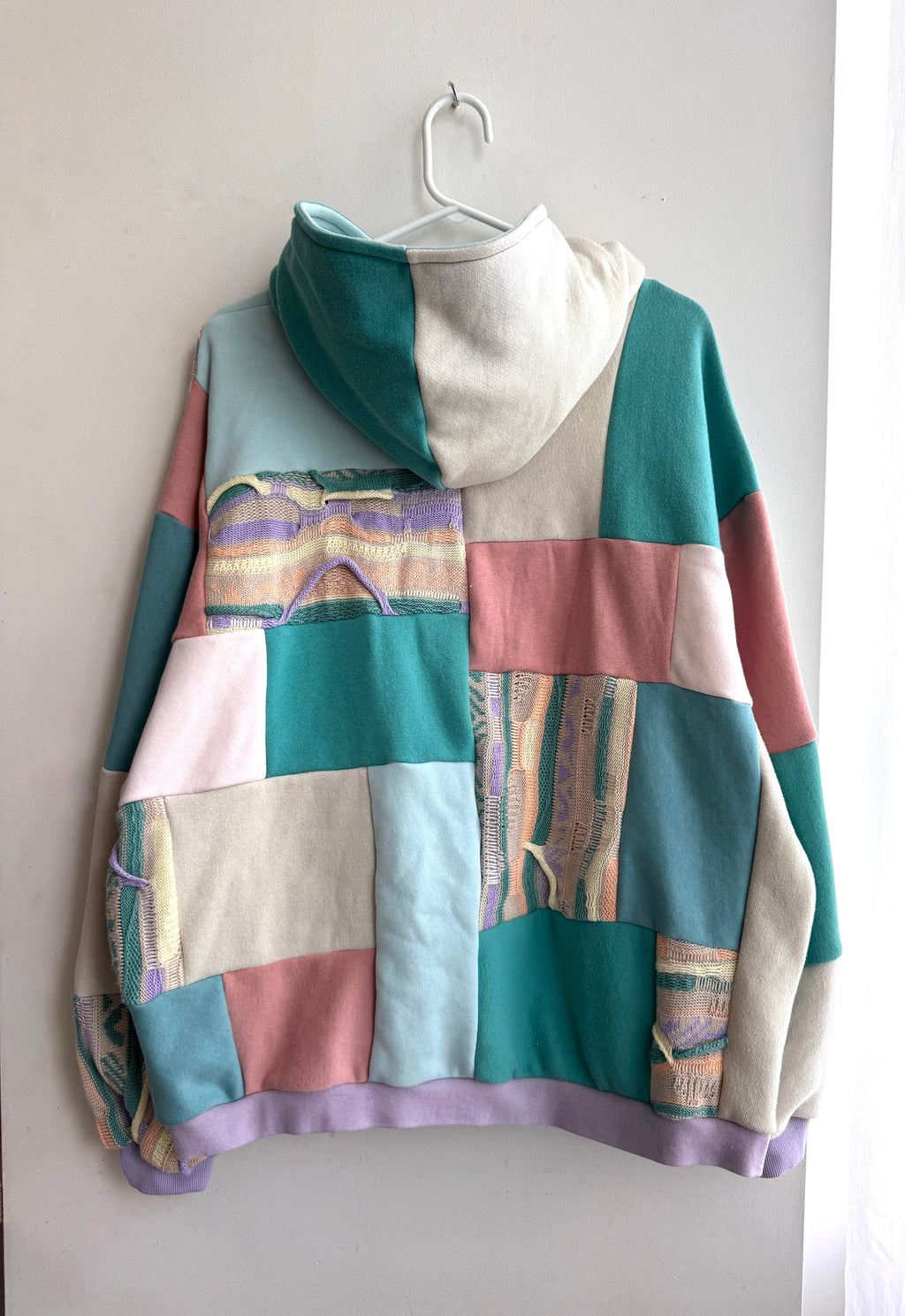 Pastel patchwork zip up hoodie (XS-XL