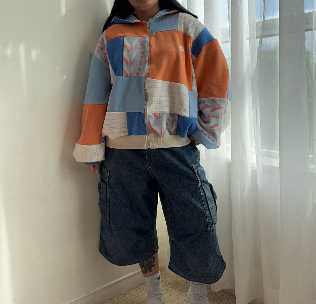 Coastal patchwork zip up