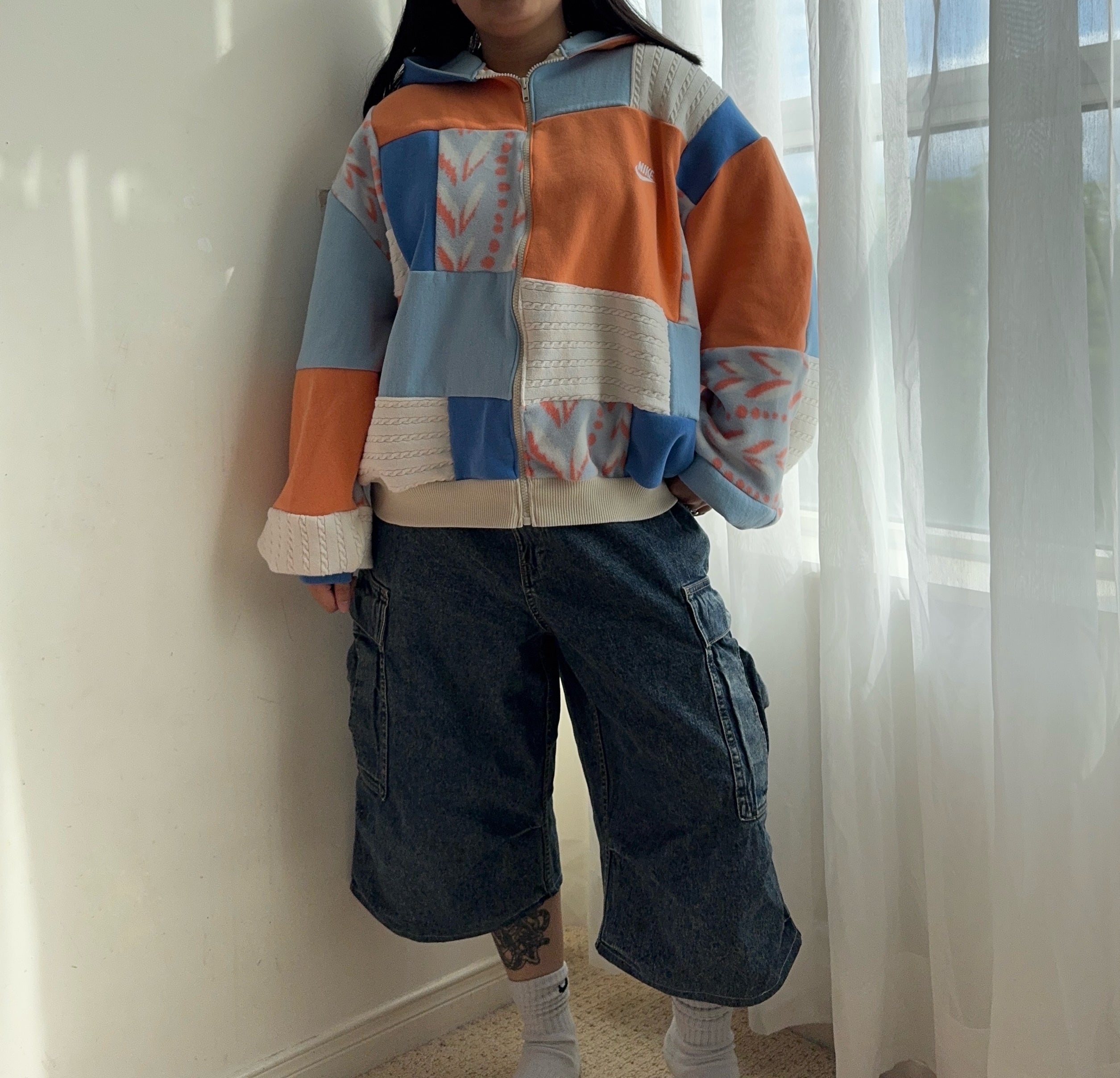 Coastal patchwork zip up