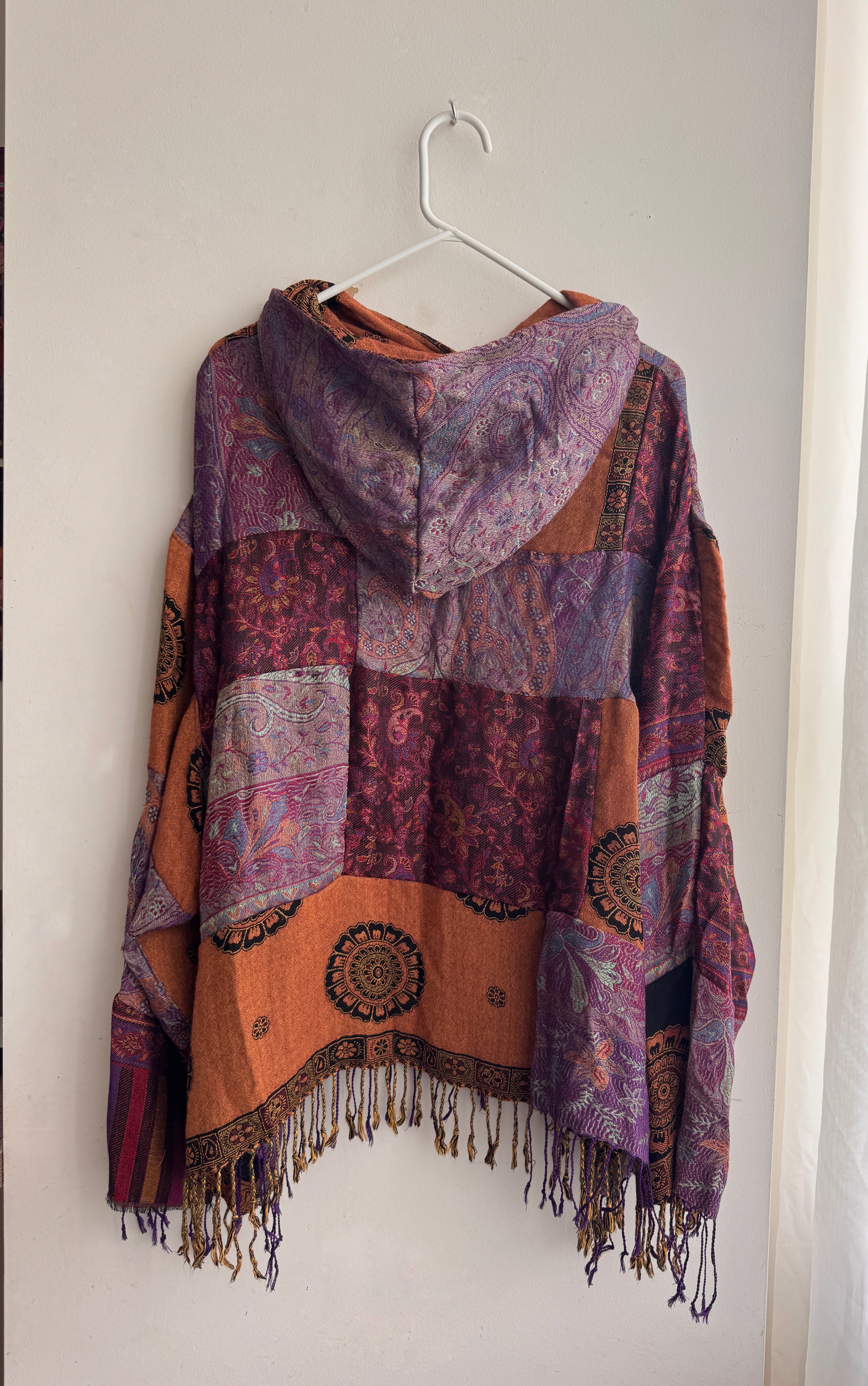 Upcycled Pashmina Patchwork Hoodie (S-XL)