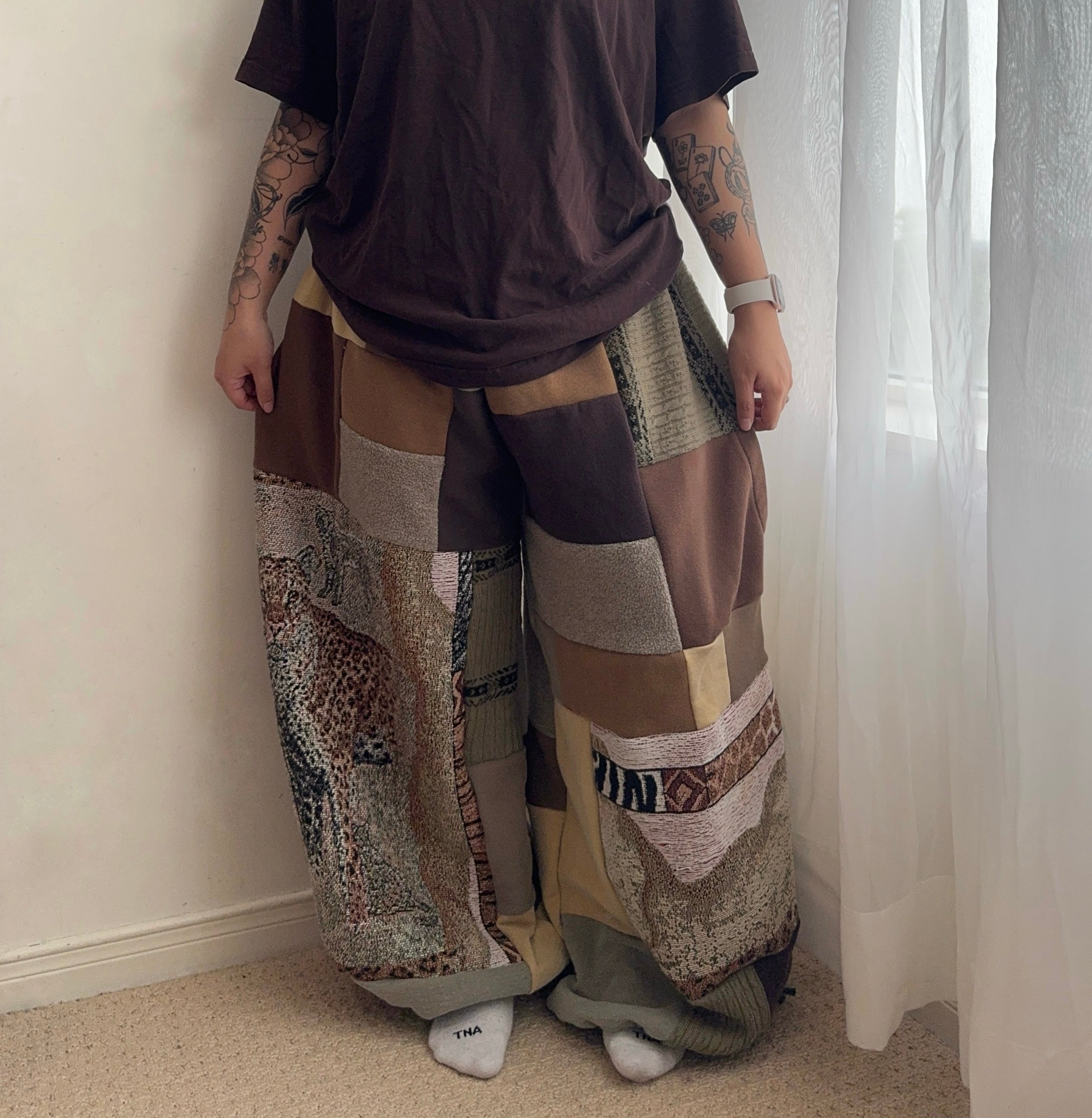 Leopard patchwork pants (M-4XL)